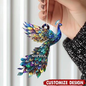 Personalized Rainbow Peacock Christmas Ornament Gift for Peacock Lover-2024 New Release