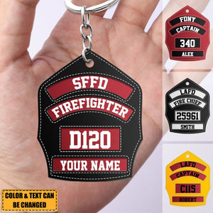 Firefighter’s Helmet Front Shield Personalized Acrylic Keychain