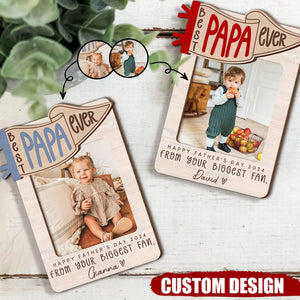 Father's Day Car Visor Clip, Best Dad Picture Frame, Gift for Dad/Grandpa from Daughter Son