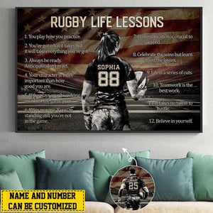 Personalized Rugby Life Lessons Poster-Gift For Rugby Lover