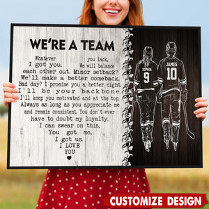 We're A Team-Personalized Romantic Hockey Couple Poster-Gift For Hockey-Loving Couple