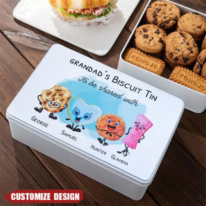 Personalized Food Grade Metal Biscuit Tin - Gift For Family