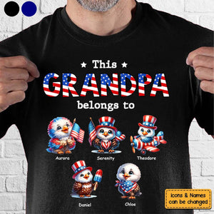 This Grandpa Belongs To - Personalized 4th Of July T-Shirt