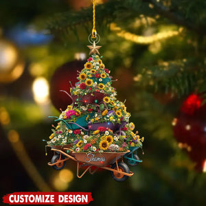 Personalized Gardening wheelbarrow Christmas tree Ornament-Gift For Plant Lovers-2024 New Release