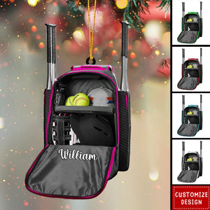 2024 New Release - Personalized Softball Backpack Ornament