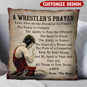 A Wrester's Prayer - Personalized Wrestling Pillow - Gift For Wrestling Lovers