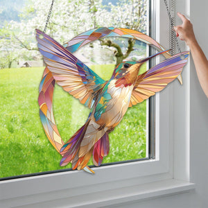 Colorful Hummingbird Window Hanging Ornament Suncatcher