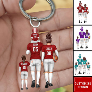 Personalized American football Family Acrylic Keychain - Gift For Family