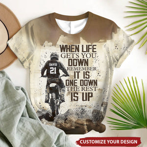 When Life Gets You Down Remember-Personalized Dirt Bike Shirt-Gift For Motocross Lovers