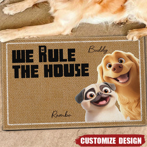 We Rule The House - Personalized Doormat-Gift For Dog Lovers