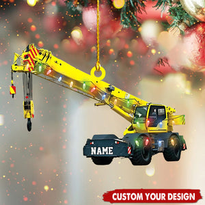 Custom Crane Vehicles Ornaments Gift For Heavy Equipment Lovers - 2024 New Release