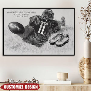 Personalized Class Football Team Poster - Gift For Football Team Members