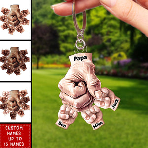 Happy Father‘s Day To Amazing Daddy/Grandpa Hands Personalized Acrylic Keychain