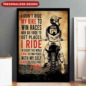 Motocross Name & Number-Personalized Poster-Gift For Motocross Lover