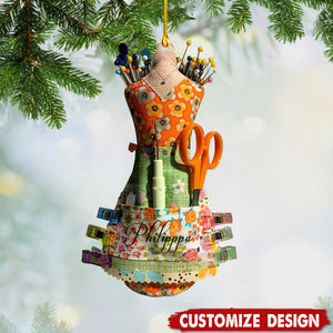 Personalized Sewing Dressform Christmas Ornament-Gift for Sewists and Crafters-2024 New Release