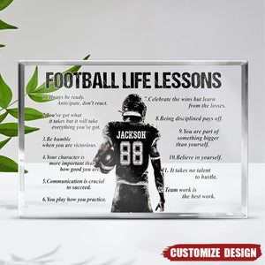 Personalized American Football Life Lessons Acrylic Plaque - Gift For American Football Lovers