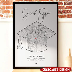 Personalized Graduation Map Poster-Graduation Gift