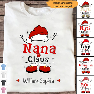 Personalized Christmas Grandma Claus Snowflake Shirt