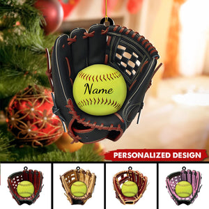 Personalized Softball Gloves Ornament-Gift For Softball Lover-2024 New Release