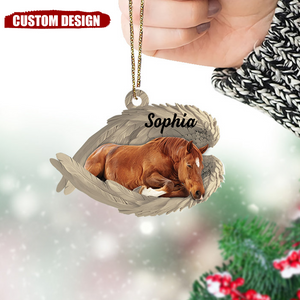 2024 New Release Personalized Horse Sleeping Angel Ornament-Gifts For Horse Lovers