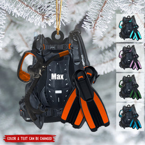 Personalized Scuba Diving Gear Christmas Ornament, Gift For Divers - 2024 New Release