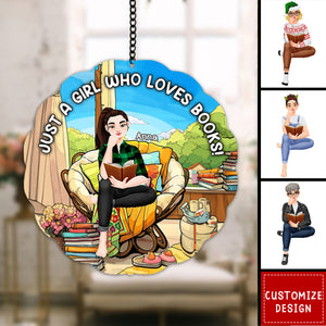 Personalized Girl Reading Window Hanging Suncatcher - Gifts For Book Lover