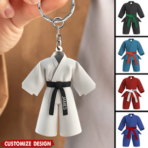 Black Belt Keychain - Personalized Gift For Karate,Jiu-Jitsu Lovers