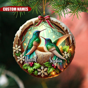 Personalized Hummingbird Couple Christmas Ornament Gift For Animal Lovers, Nature Lovers,Couple-2024 New Release