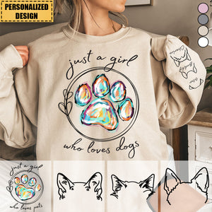 Just A Girl Who Loves Dogs-Personalized Unisex Sweatshirt&Hoodie-Gift For Pet Lovers