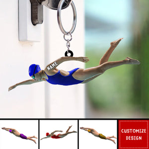 Personalized Swimming Keychain-Gift For Swimmer