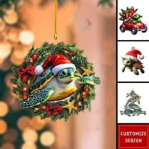 Personalized Christmas Turtle Ornament-Gift for Turtle Lover-2024 New Release