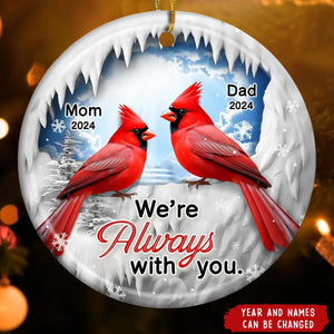 2024 New Release Personalized I Am With You Cardinal Memorial Circle Ceramic Ornament