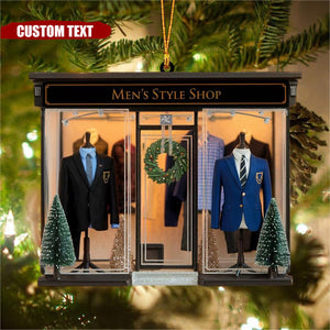 Personalized Men's Style Shop Christmas Ornament, Unique Holiday Gift Idea - 2024 New Release