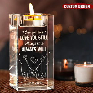 From Our First Kiss Till Our Last Breath - Personalized Crystal Candle Holder