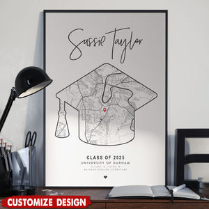 Personalized Graduation Map Poster-Graduation Gift