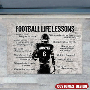 Personalized American Football Life Lessons Doormat - Gift For American Football Lovers