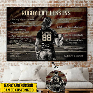 Personalized Rugby Life Lessons Poster-Gift For Rugby Lover