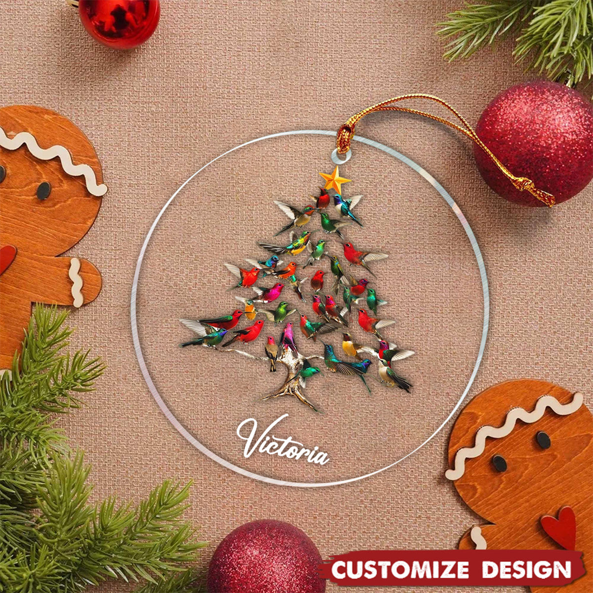 Personalized Hummingbird Christmas Ornament-Gift For Hummingbird Lover-2024 New Release