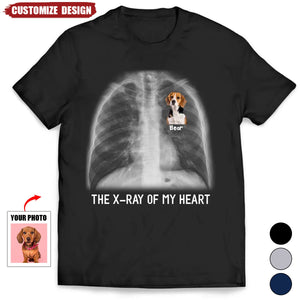 Text X-ray Of My Heart Personalized T-Shirt, Gift For Dog Lover