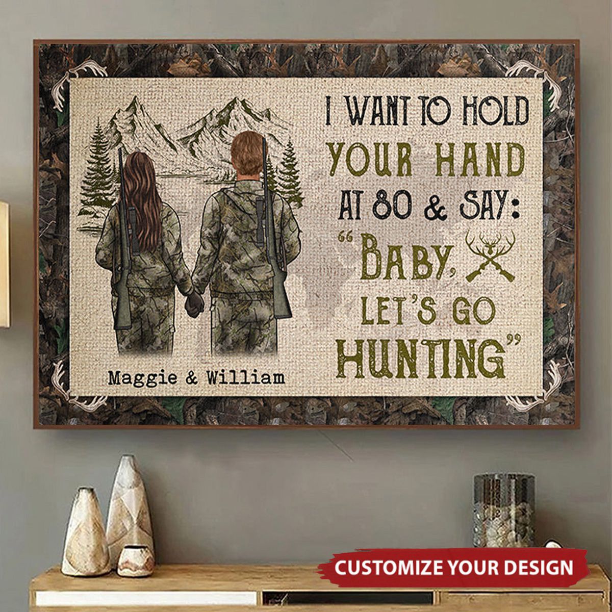 Baby, Let's Go Hunting Horizontal Poster - Gift For Couple, Hunting Lovers