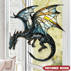 Gothic Dragon Personalized Window Hanging Suncatcher