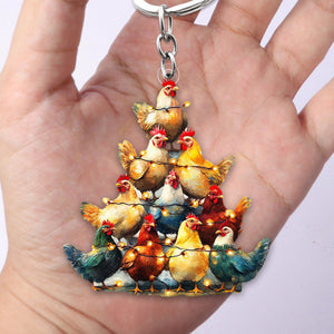 2024 New Release-Chicken Christmas Keychain-Gift for Chicken Lover