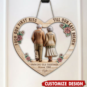 Personalized Couple Wooden Sign - Anniversary Gift Idea For Husband,Wife