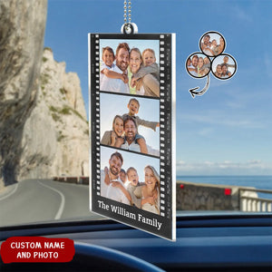 Personalized Photo Couple Family Friends Camera Film Roll Acrylic Car Ornament