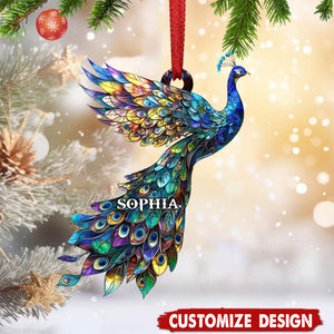 Personalized Rainbow Peacock Christmas Ornament Gift for Peacock Lover-2024 New Release