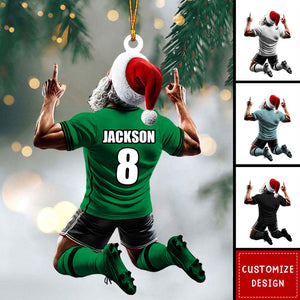 Personalized Soccer Santa Ornament Gift for Football Fans - 2024 New Release