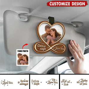 Drive Safe, I Love You - Couple Personalized Car Visor Clip - Gift For Husband Wife, Anniversary