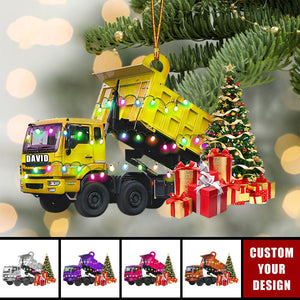 Personalized Dump Truck Christmas Ornaments Gift For Heavy Equipment Lovers - 2024 New Release