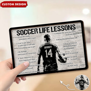 Personalized Soccer Life Lesson 2-Layered Wooden Plaque - Gift For Soccer Lovers