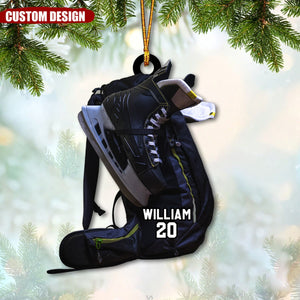 Personalized Ice Hockey Bag Christmas Ornament, Gift For Ice Hockey Players-2024 New Release